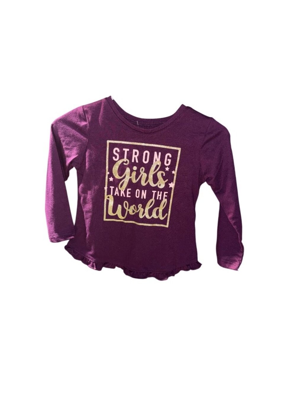 Strong Girls Take On The World Long Sleeve Shirt Garanimals 18M Purple With G